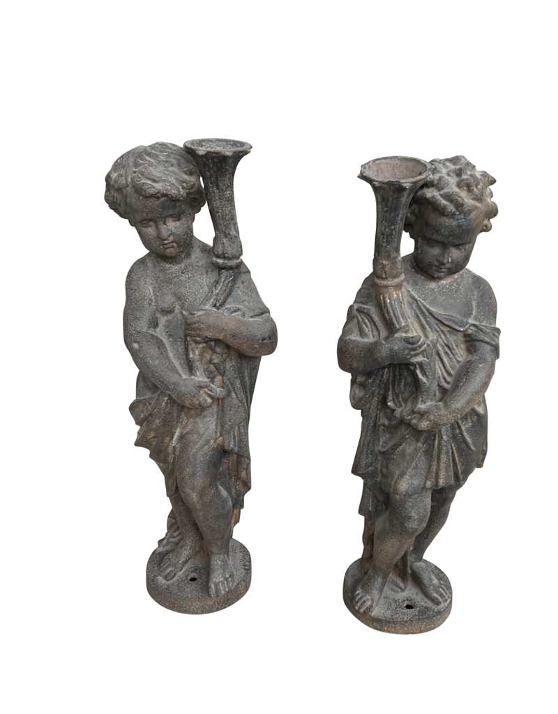 Antique Cast Iron Garden Statues