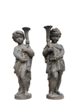 Antique Cast Iron Garden Statues