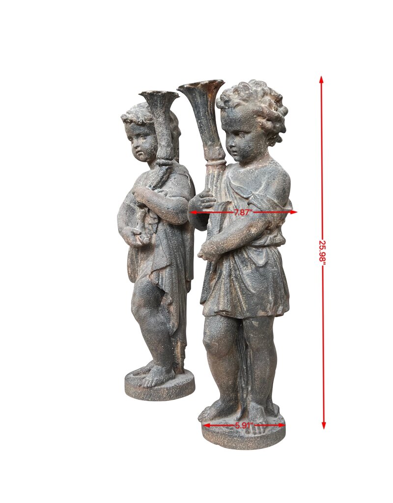 Maison Leon Van den Bogaert Estatuas antiguas de jardín de hierro fundido