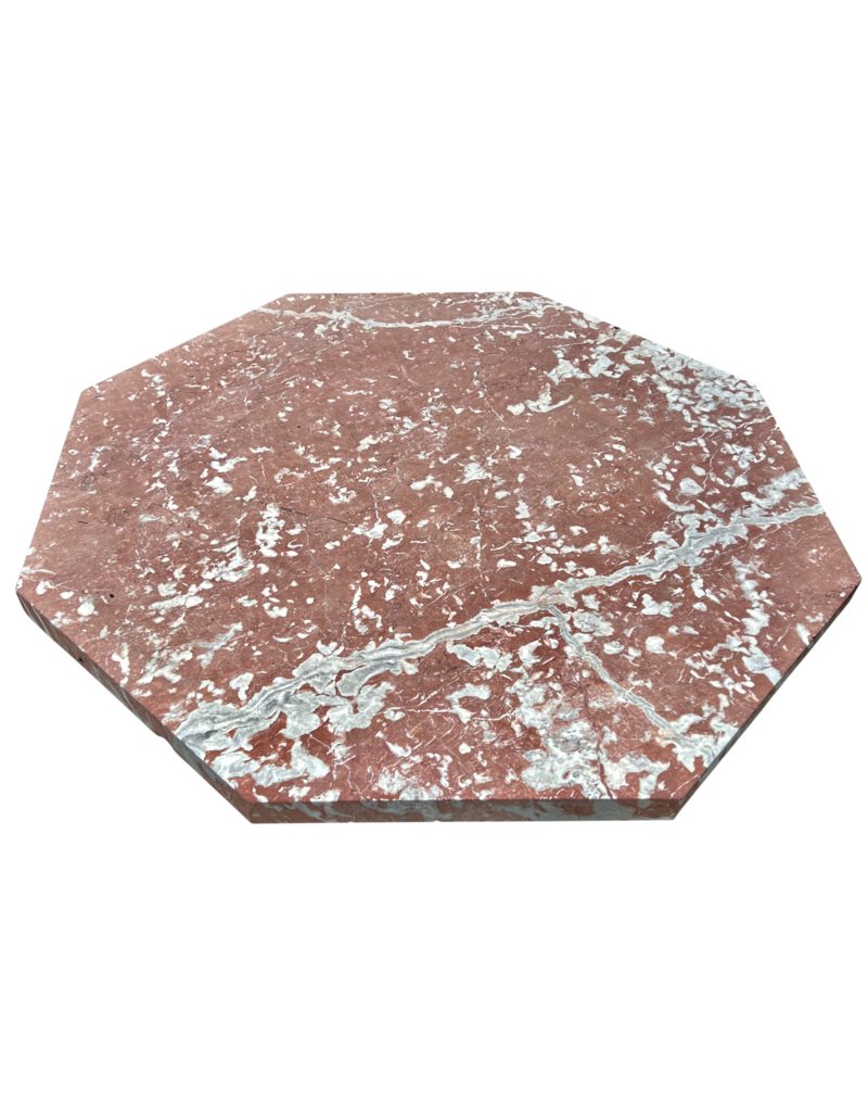 Maison Leon Van den Bogaert Octagonaler französischer antiker Rouge-Languedoc-Marmortisch