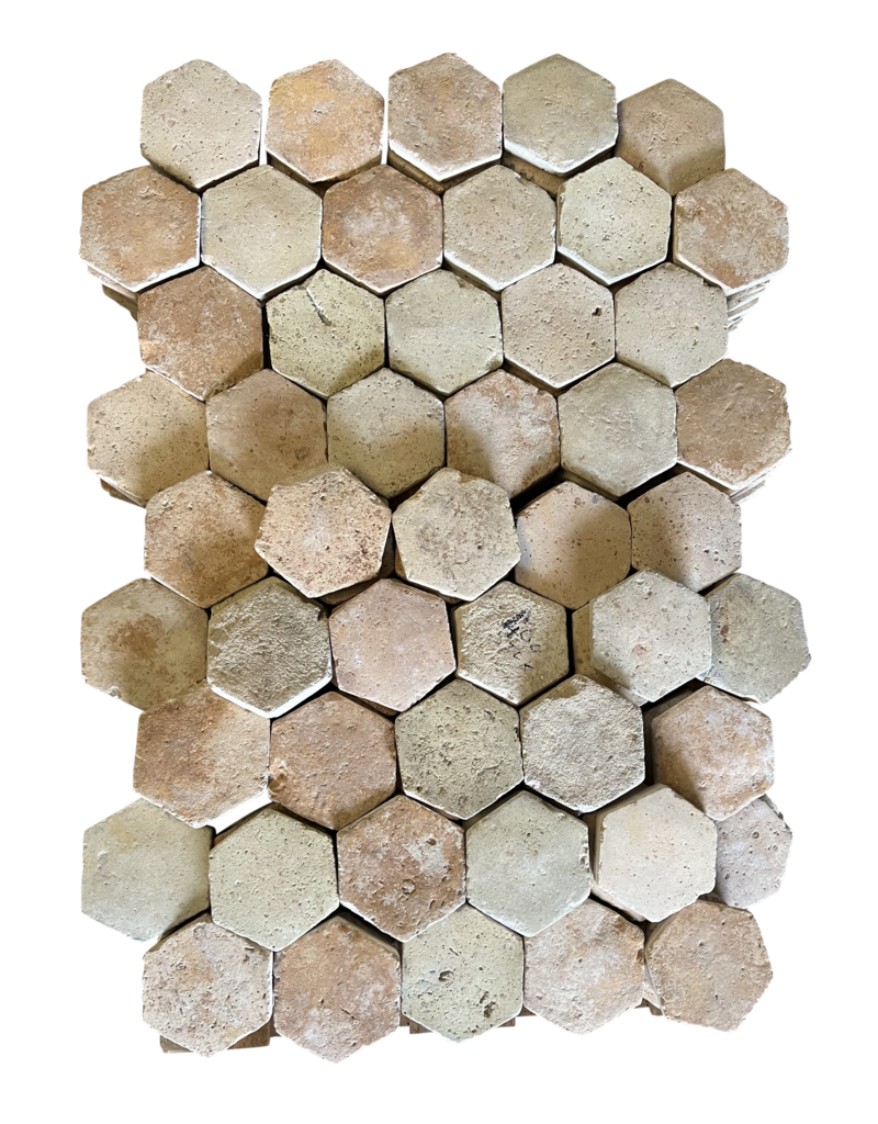 Antique French  Hexagonal Terra Cotta Tiles