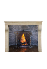 Louis XIII French Timeless Beige Limestone Fireplace Surround