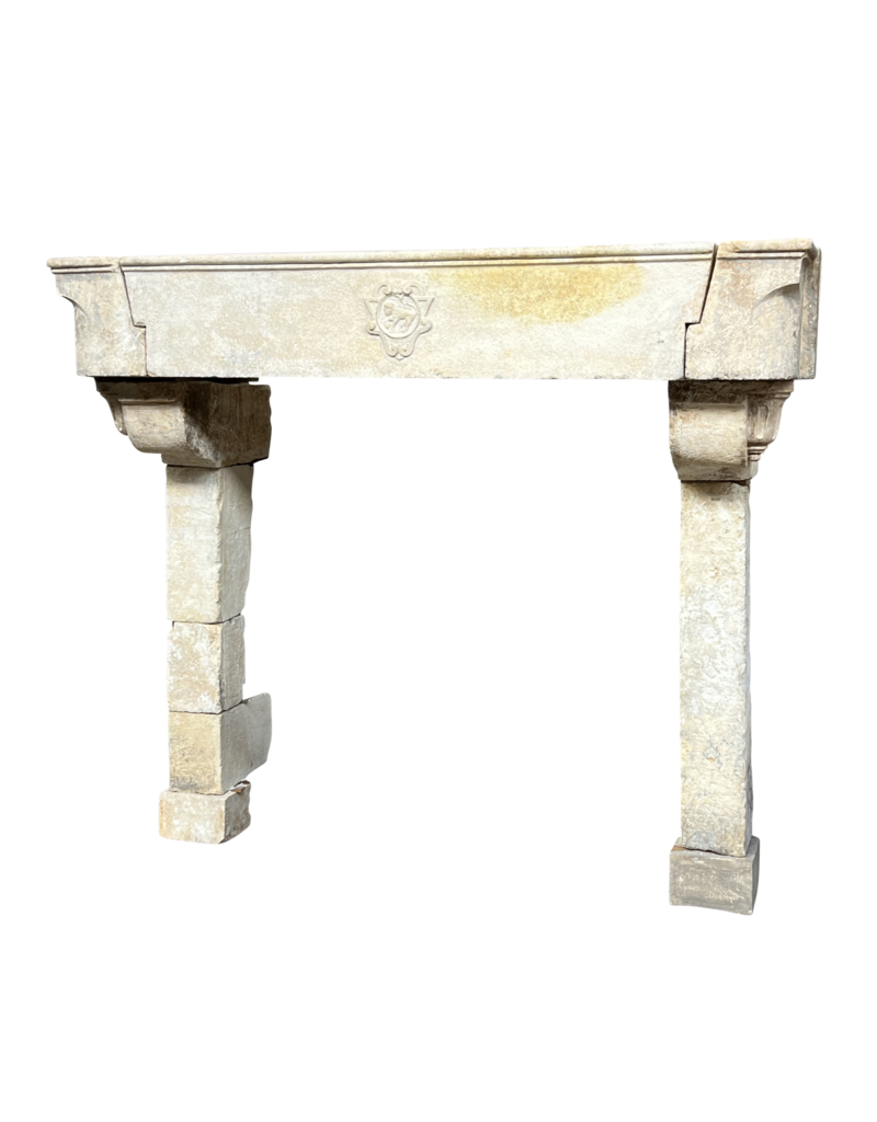 Castle Limestone Fireplace Surround With Lion
