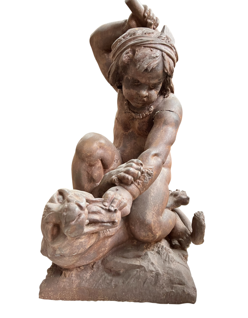 Maison Leon Van den Bogaert Antike Brunnenstatue aus Gusseisen