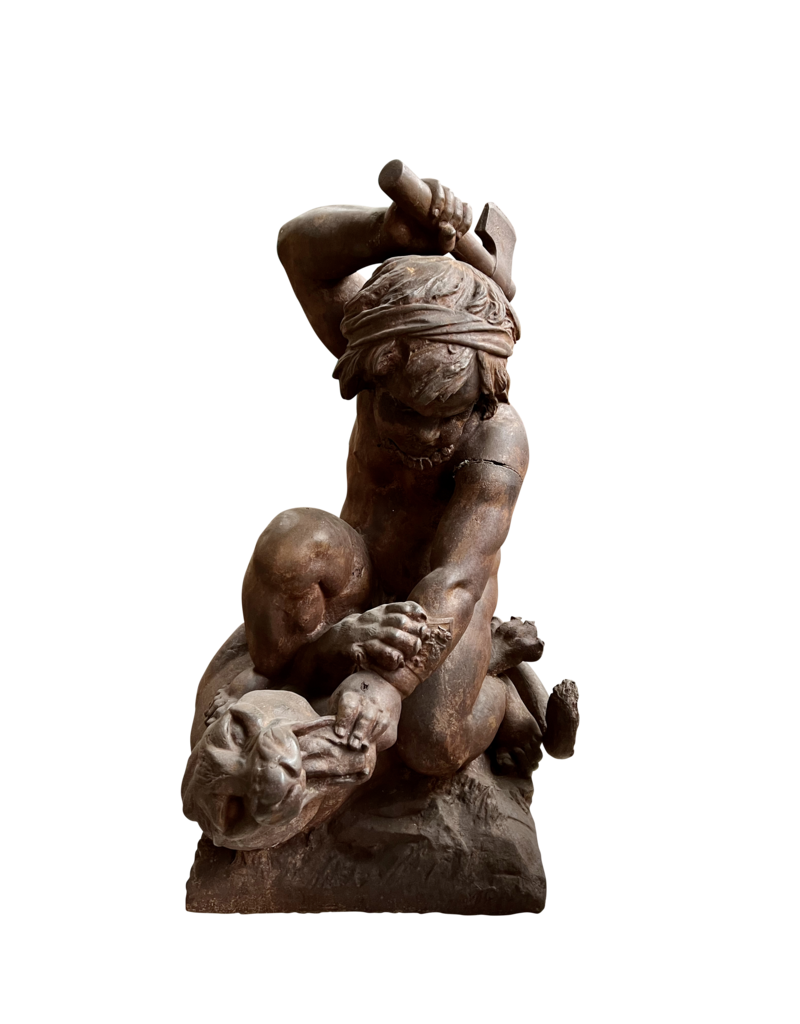 Maison Leon Van den Bogaert Antique Cast Iron Fountain Statue