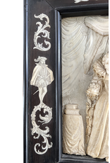 Maison Leon Van den Bogaert Regina Elizabeth of England Antique Ivory And Wood Panel