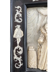 Regina Elizabeth of England Antique Ivory And Wood Panel