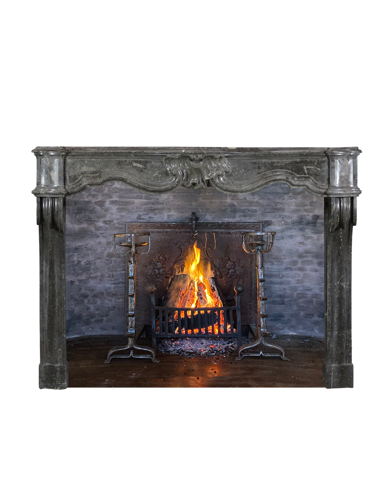 Victorian Period Belgian Bleu Hard Stone Fireplace Mantle