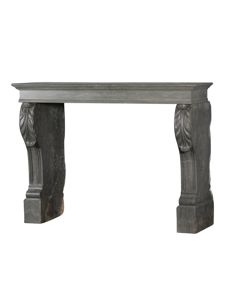 Napoleon III Grey-Bleu French Stone Castle Fireplace Surround