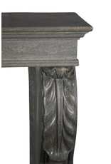 Napoleon III Grey-Bleu French Stone Castle Fireplace Surround