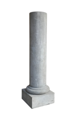 Authentic Antique Round Stone Outdoor Column On Base