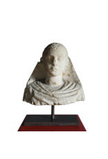 Buste Antique En Pierre Calcaire
