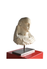Buste Antique En Pierre Calcaire