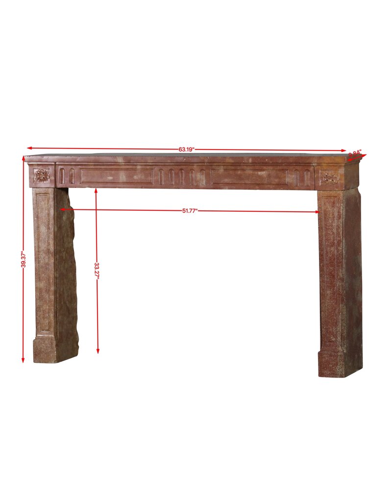 18Th Century French Red Stone Fireplace Mantle