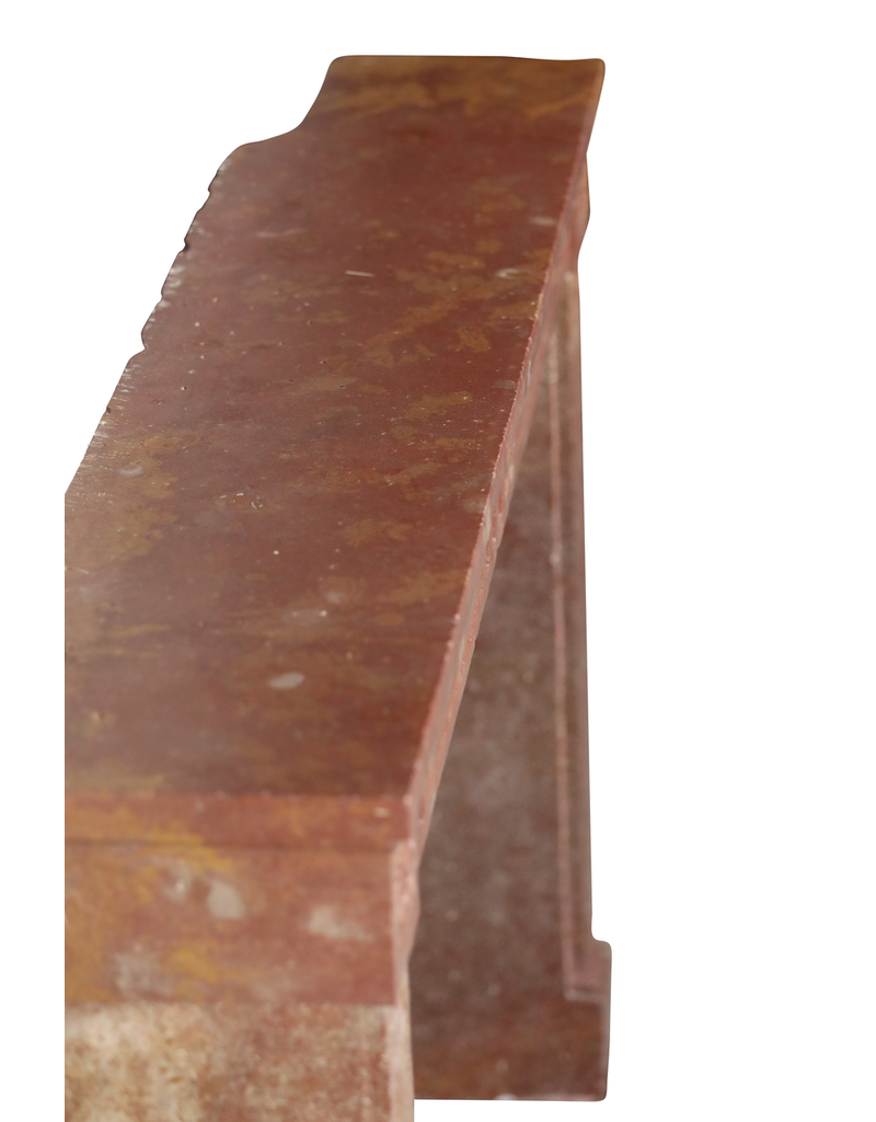 Revestimiento De Chimenea Francés De Piedra Roja, Siglo XVIII
