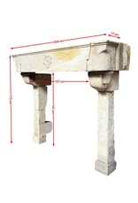 Maison Leon Van den Bogaert Schloss-Kaminumrandung aus Kalkstein mit Löwenmotiv