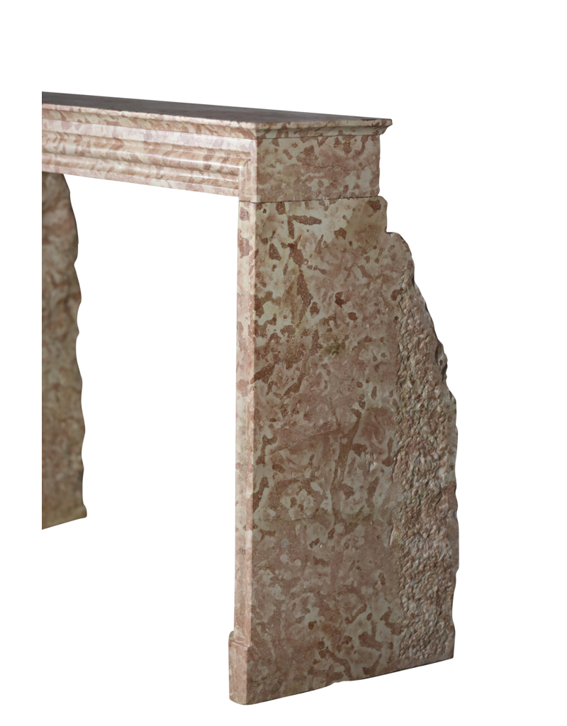 Fine Straight Lined Castle Stone Fireplace
