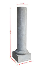 Maison Leon Van den Bogaert Authentic Antique Round Stone Outdoor Column On Base