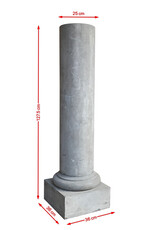 Authentic Antique Round Stone Outdoor Column On Base