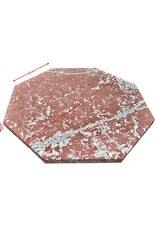Octagonal French Antique  Rouge Languedoc Marble Statement Table