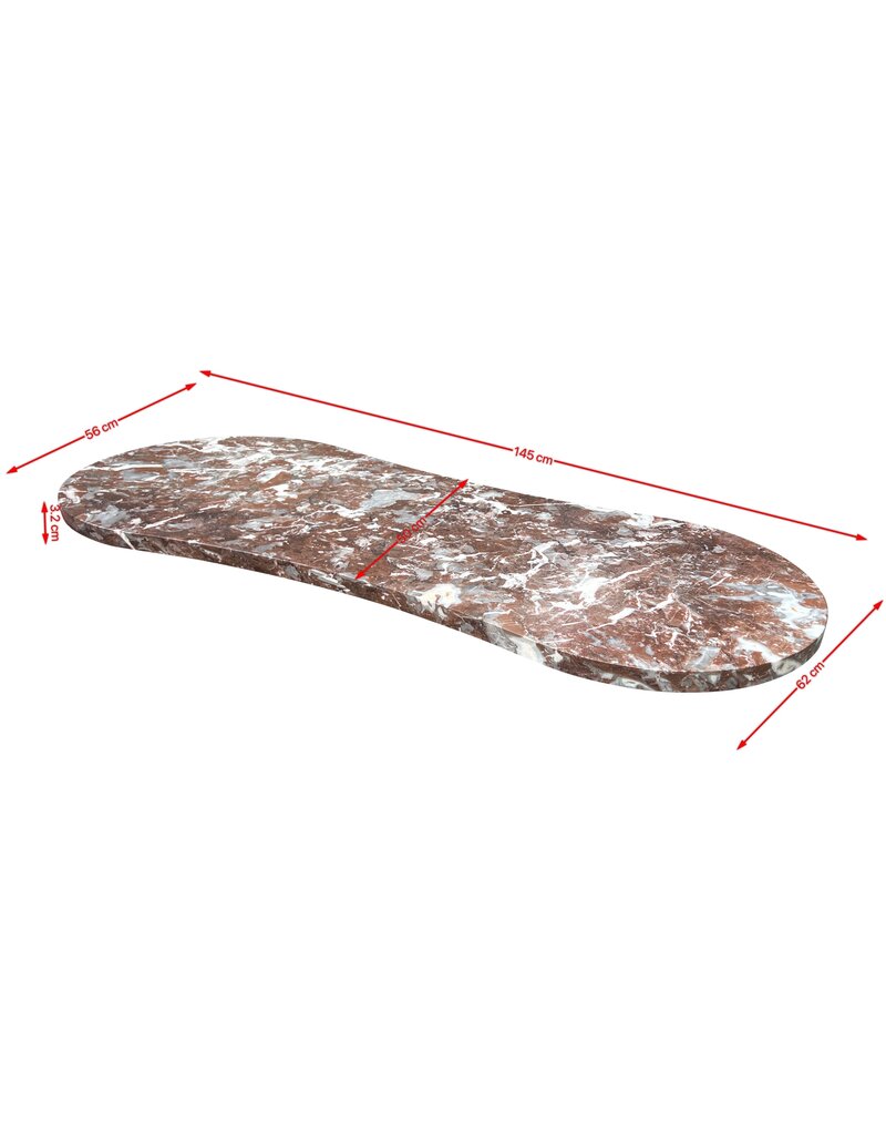 Maison Leon Van den Bogaert 145 cm lange Marmortischplatte in unregelmäßiger Form