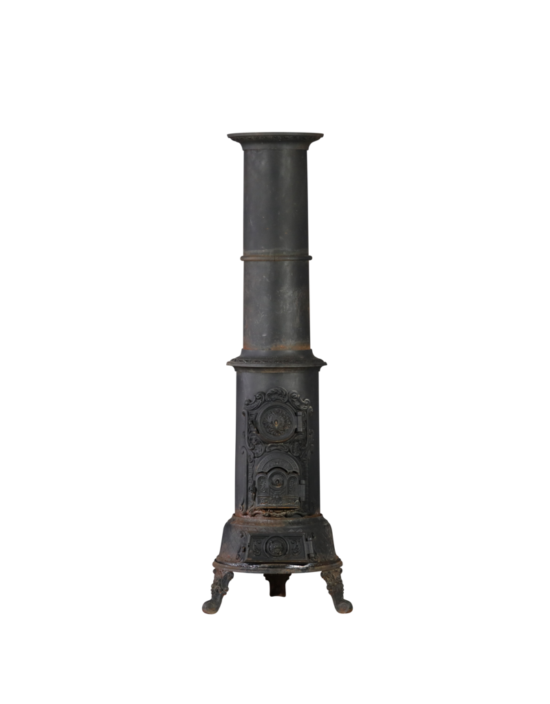 Maison Leon Van den Bogaert Eleganter französischer säulenofen aus Gusseisen