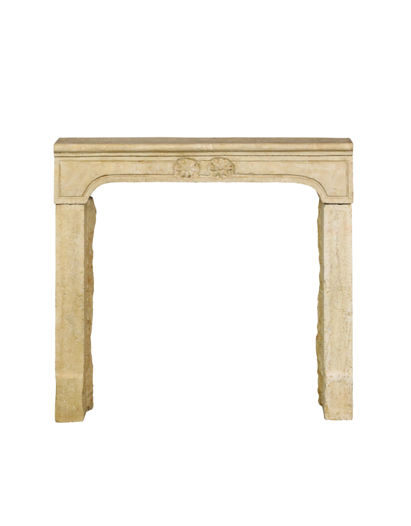 Rustic French Limestone Fireplace Surround