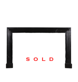 Maison Leon Van den Bogaert Black Belgian Marble Bolection Fireplace Surround