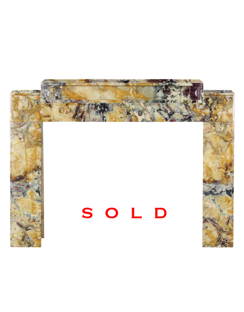 Maison Leon Van den Bogaert Statement Art-Deco Marble Fireplace