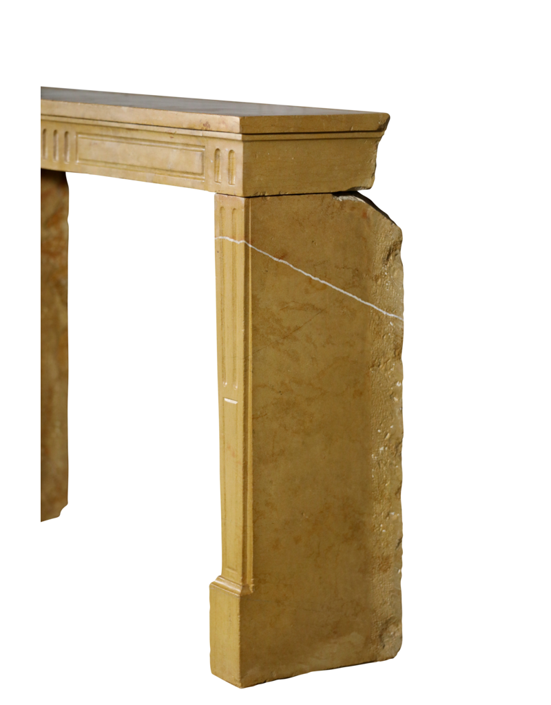 Maison Leon Van den Bogaert Louis XVI Style Honey Color Stone Fireplace