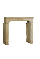 Rustic French Limestone Fireplace Surround