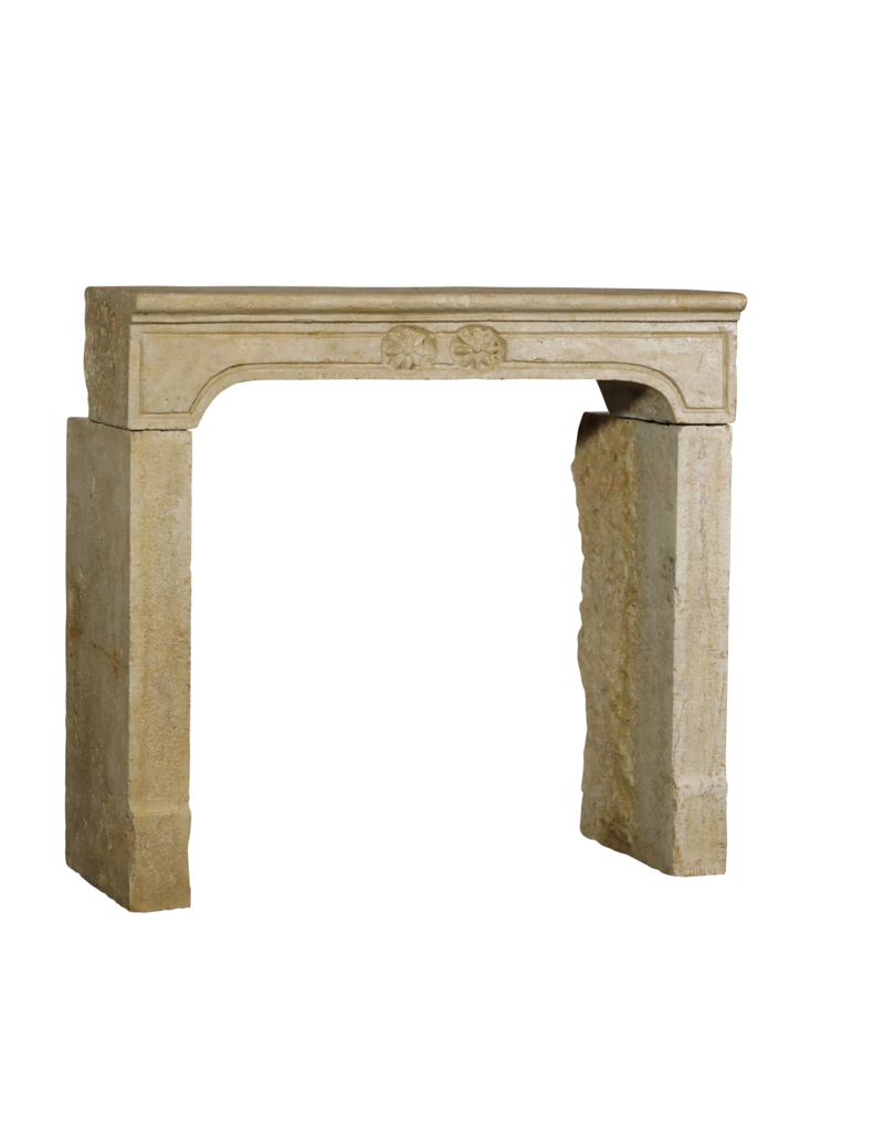 Rustic French Limestone Fireplace Surround