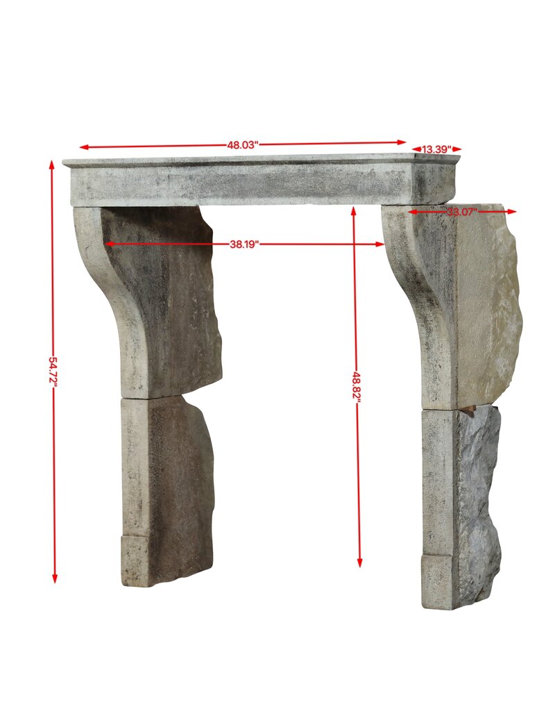 Maison Leon Van den Bogaert French Campagnarde Style Limestone Fireplace