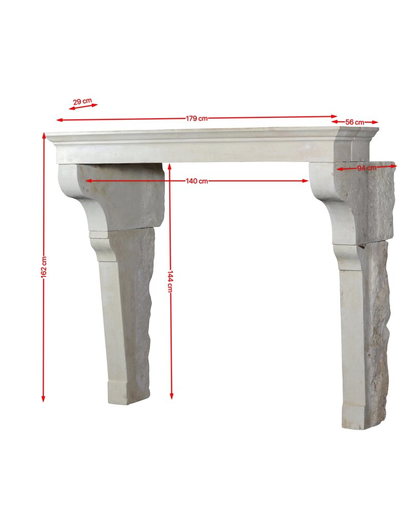 Maison Leon Van den Bogaert French Ivory Limestone Rural Chic Fireplace