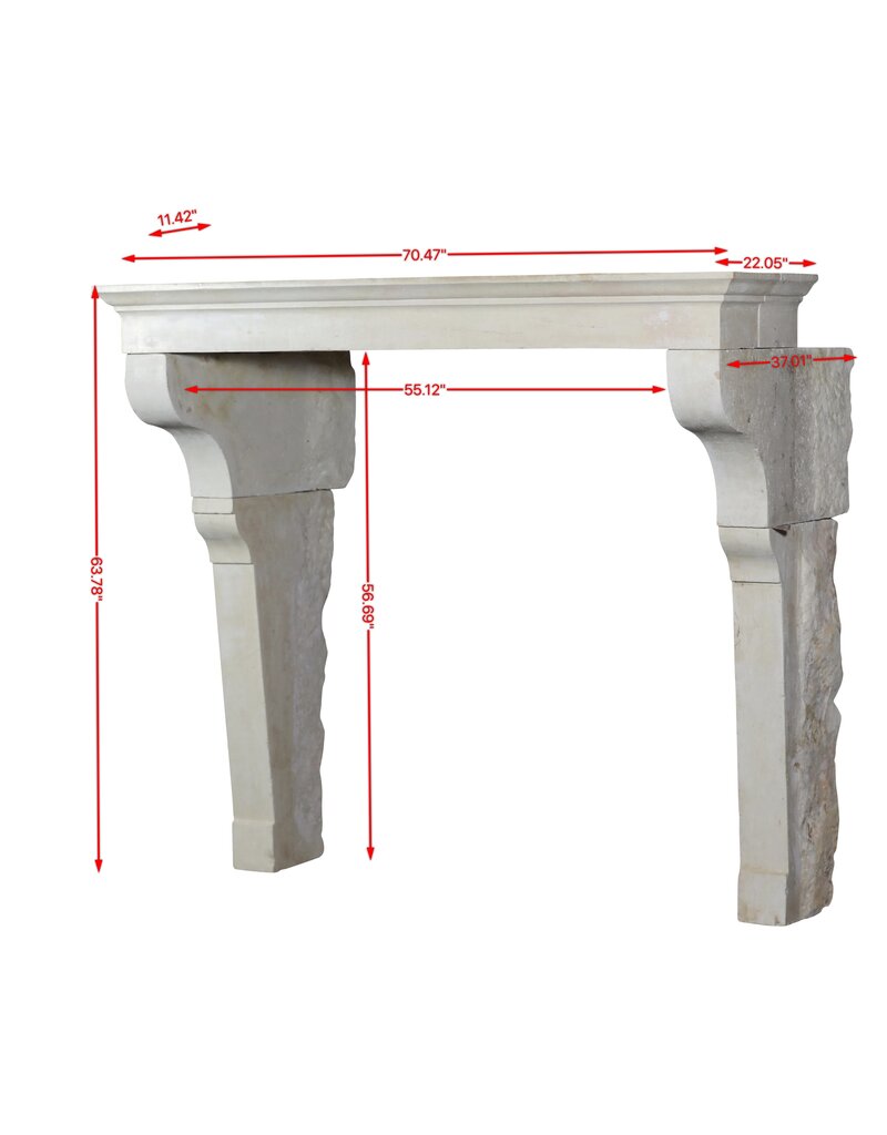 Maison Leon Van den Bogaert French Ivory Limestone Rural Chic Fireplace