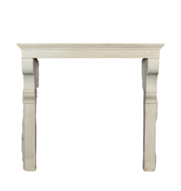 French Ivory Limestone Rural Chic Fireplace