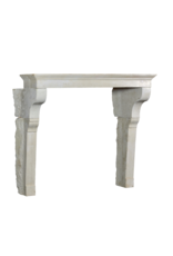 French Ivory Limestone Rural Chic Fireplace