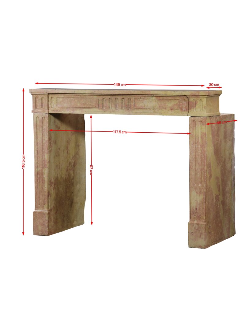Maison Leon Van den Bogaert Classic Louis XVI French Stone Fireplace
