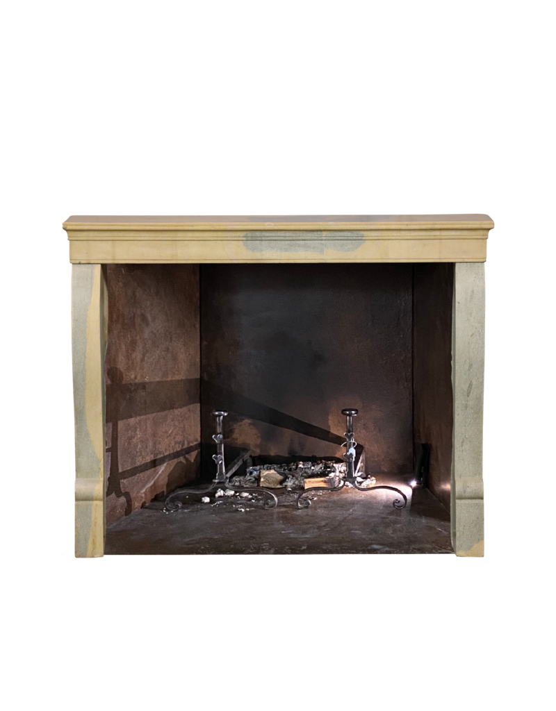 Small Burgundian Fireplace In Bicolor Stone