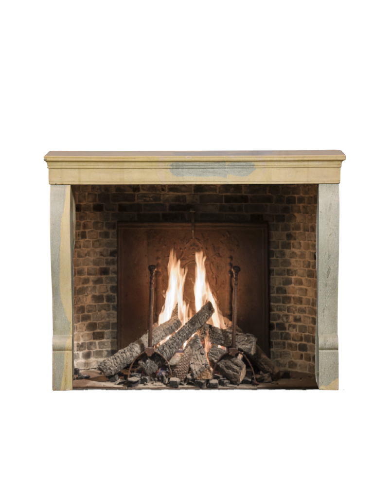 Maison Leon Van den Bogaert Small Burgundian Fireplace In Bicolor Stone