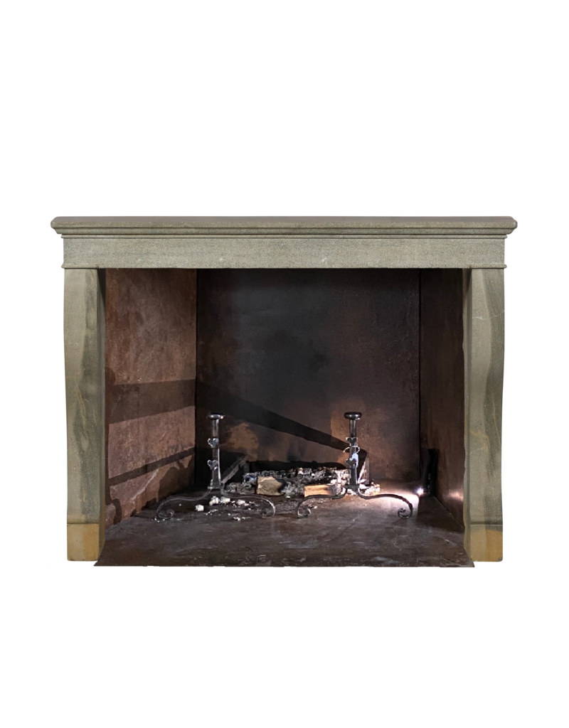 European Fireplace In Grey-Green-Bleu Stone