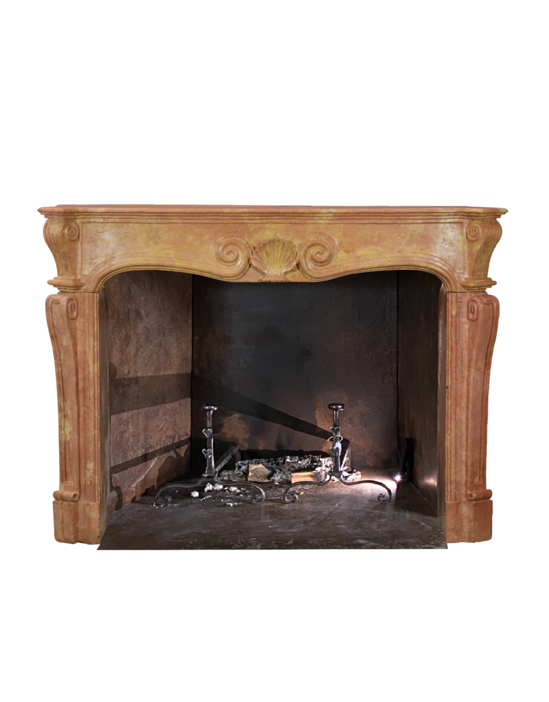 Maison Leon Van den Bogaert Chateau Fireplace In Rose Burgundian Stone