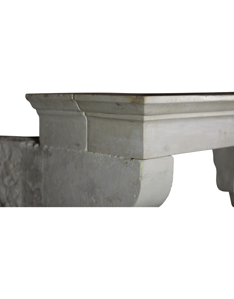 French Ivory Limestone Rural Chic Fireplace