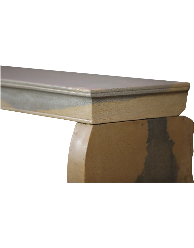 Maison Leon Van den Bogaert Elegant Bicolor French Stone Fireplace