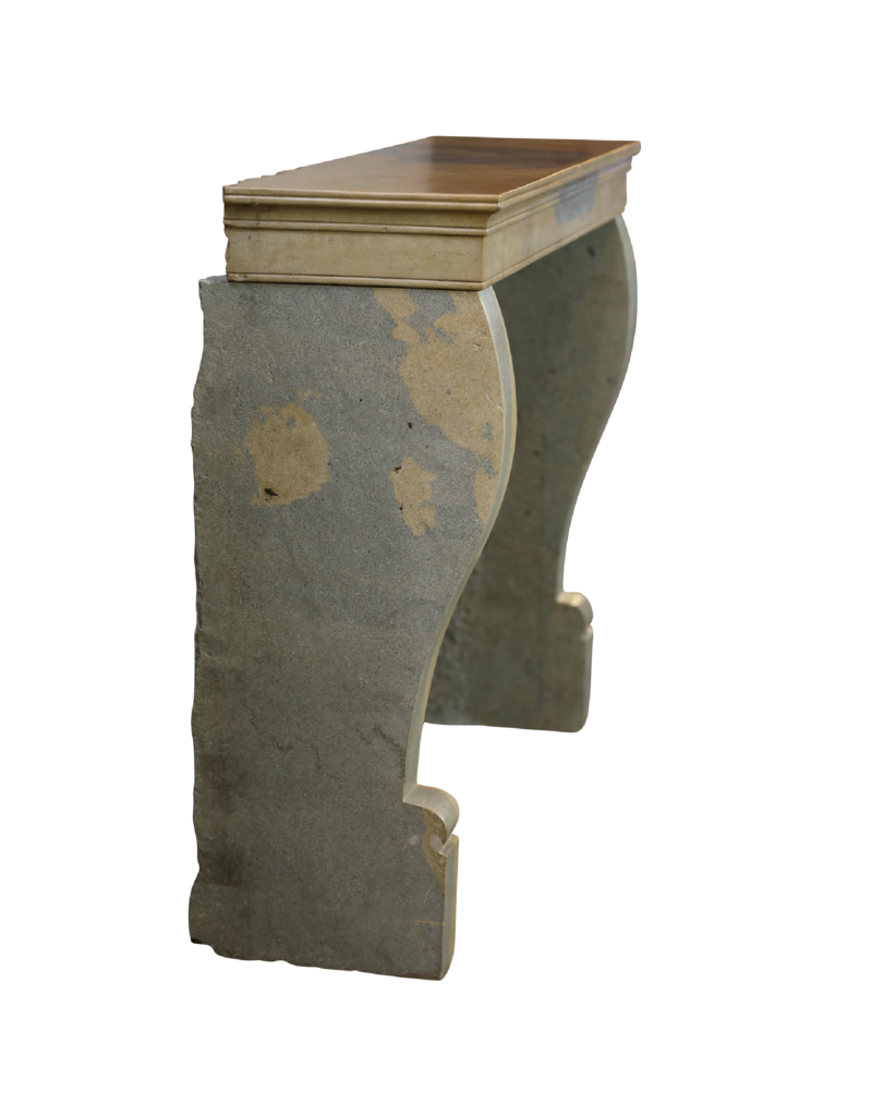 Maison Leon Van den Bogaert Small Burgundian Fireplace In Bicolor Stone