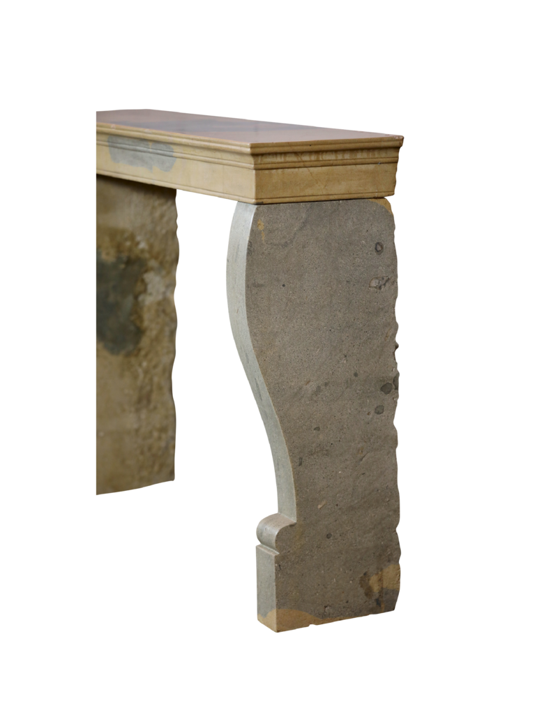 Small Burgundian Fireplace In Bicolor Stone