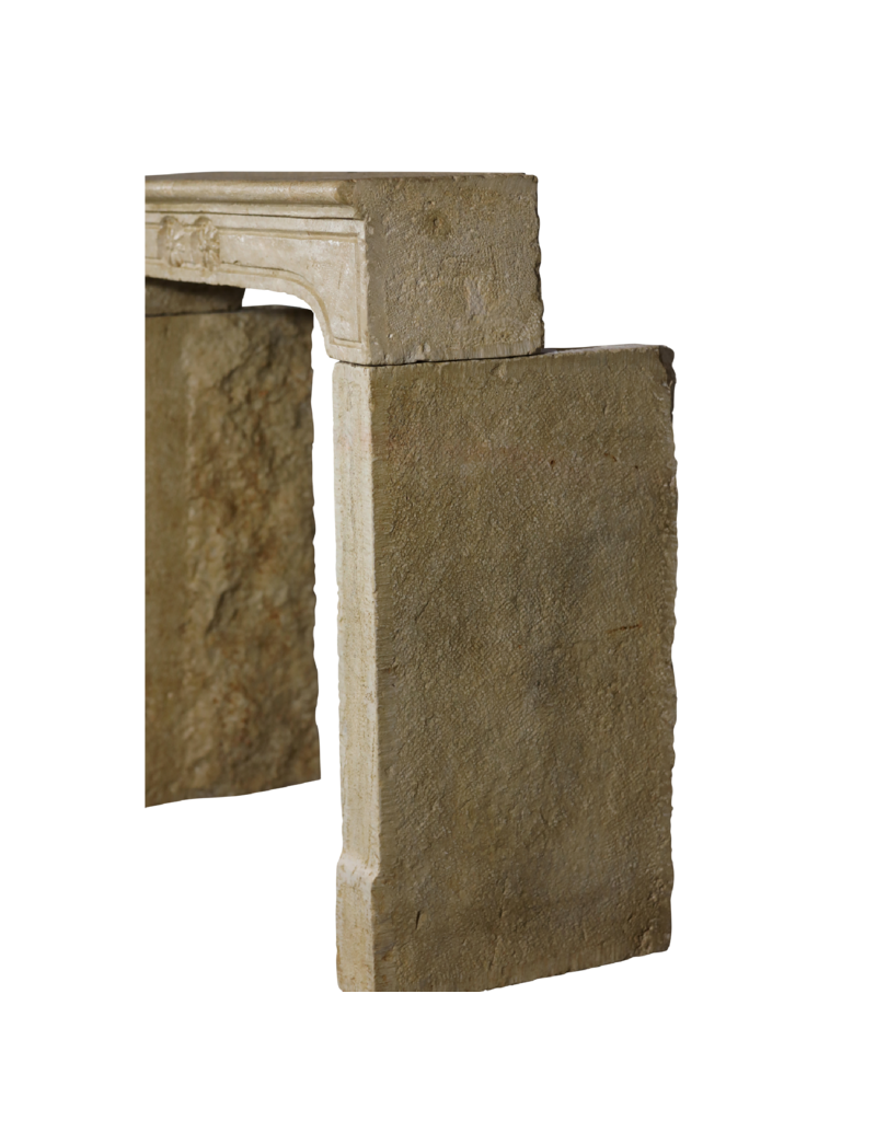 Rustikale französische Kaminverkleidung aus Kalkstein