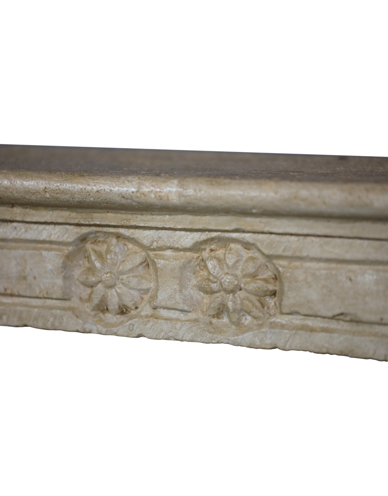 Rustic French Limestone Fireplace Surround