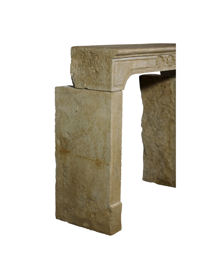 Rustikale französische Kaminverkleidung aus Kalkstein