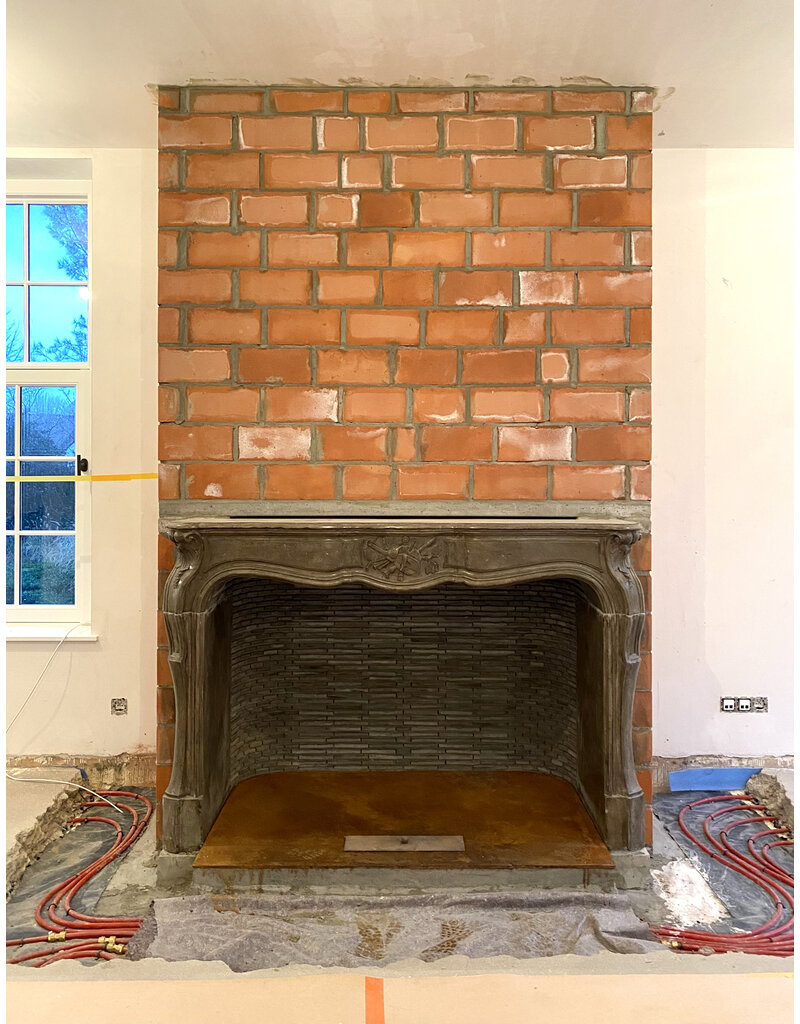 Exceptional French Director Period Stone Fireplace